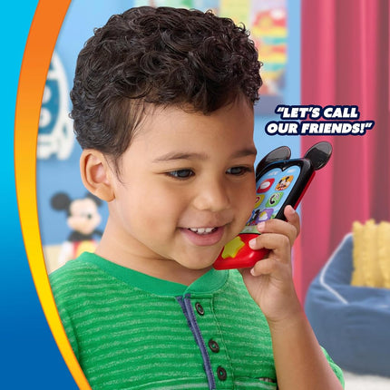 Mickey Mouse Disney Jr Clubhouse 15 cm Mobile Phone with Lights and Sounds, Pretend Play Touchscreen Cell Phone for Kids, Travel Toy for Fans, Boys, Kids, Ages 3 and Up by Just Play