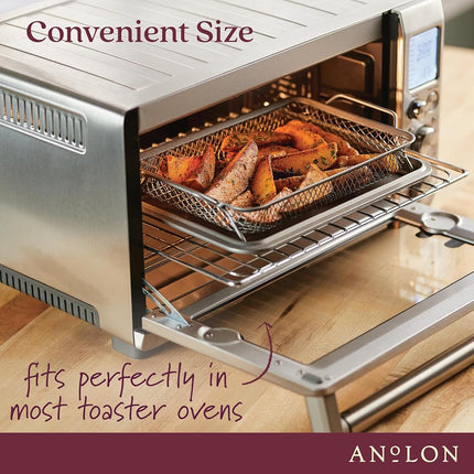 Anolon Advanced Bakeware, juego de 4 piezas de moldes antiadherentes para hornear en horno tostador - Gris