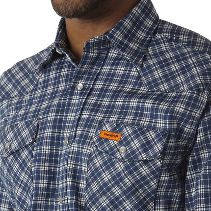 Wrangler Riggs Workwear para hombreFR123Fr Camisa de trabajo ignífuga occidental de manga larga con broches, cuello extendido, mangas largas, camisa abotonada de trabajo utilitaria - Azul - XL Alto