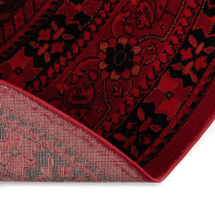 Tapis de la collection Unique Loom Tekke - Sheibani (ovale de 0,99 m x 1,60 m, rouge/noir)