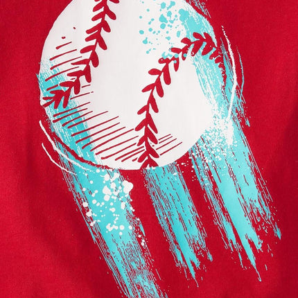 Camiseta gráfica de manga corta para bebé/niña de The Children's Place, paquete de 3, Play Repeat/Camión de bomberos/Béisbol, 12-18 meses