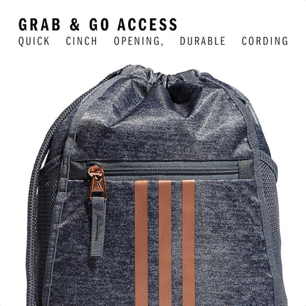 adidas Unisex's Alliance II Sackpack, Jersey Onix/Rose Gold, One Size