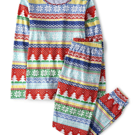 The Children's Place Baby Holiday Pajamas, Cotton, Multi Fairisle, Small (Adult)