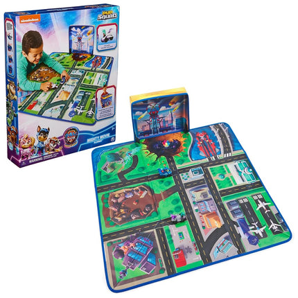 PAW Patrol The Mighty Movie - Pup Squad Gift Pack with Play Mat, Mega Pups Chase and Vee Pup Squad Racer Toy Car