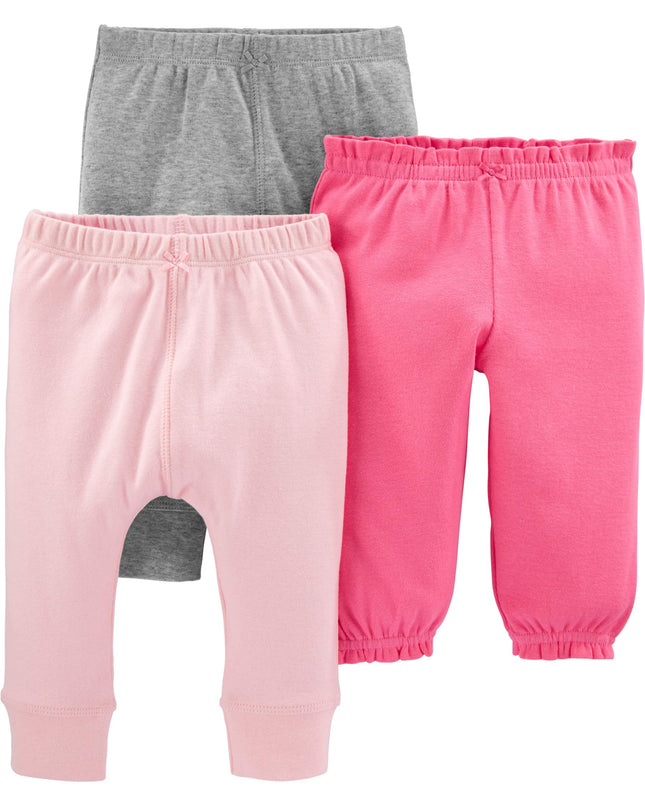 Carter's Baby Girls Pants, Gray/Pink, 9M US