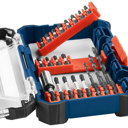 BOSCH DDMS20 20-Piece Assorted Impact Tough Drill Drive Custom Case System Set for Drilling and Driving Applications