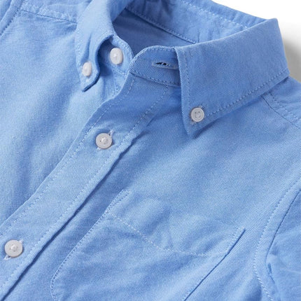 Camisa de niño de manga corta con botones de The Children's Place, Ltbluoxfrd, L (10H-12H)