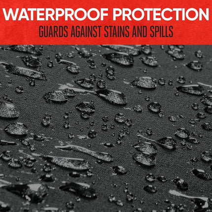 Housse de siège arrière imperméable Motor Trend SpillGuard - Protection de siège fendue avec rembourrage en néoprène - Coutures noires pour enfants et chiens