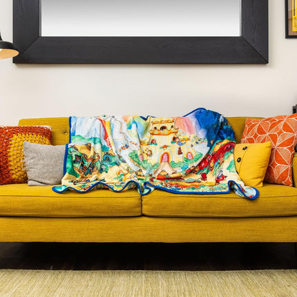 Silver Buffalo Rainbow Brite Plush Raschel Throw Blanket Featuring Rainbow Land, 45" x 60"