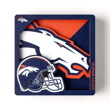 YouTheFan NFL Denver Broncos 3D Logo Series Magnets