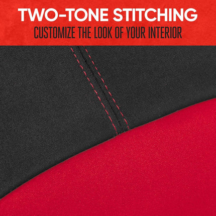 Motor Trend Red/Black Waterproof Seat Covers for Front Seats – Premium Neoprene Red Seat Covers, Car Seat Protectors with Removable Headrest, Interior Covers for Auto Truck Van SUV Seat Protection