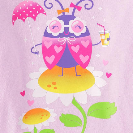 The Children's Place T-shirts graphiques à manches courtes licornes, papillons, tendances pour bébés filles et tout-petits, lot de 3, dinosaure de piscine/coccinelle/chat à fleurs, 18-24 mois
