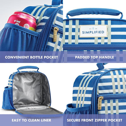 Fit & Fresh Lunch Bag For Women, Insulated Womens Lunch Bag For Work, Large Lunch Box For Women With Two Matching Containers, Townsend Lunch Bag, Pistachio Plaid
