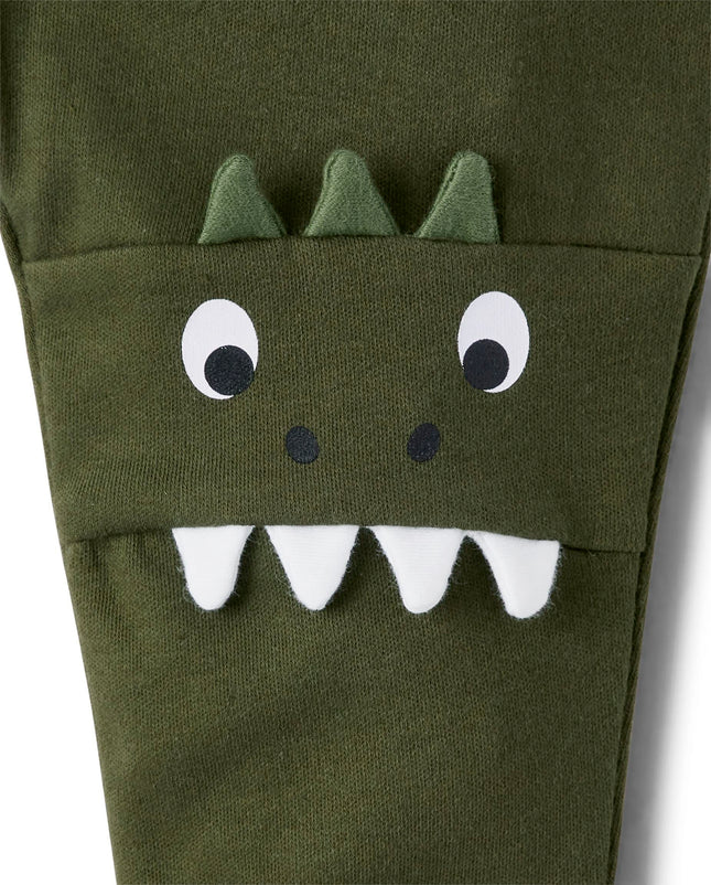 The Children's Place Baby Boys' and Newborn Jogger Bottoms 2-Pack, Dino Camo 2 Pack, 0-3 meses
