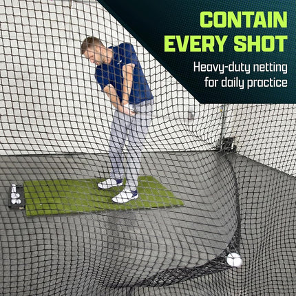 GoSports 15 ft x 10 ft Sports Netting - Hitting Net for Golf, Baseball, Hockey, Soccer, LAX and More
