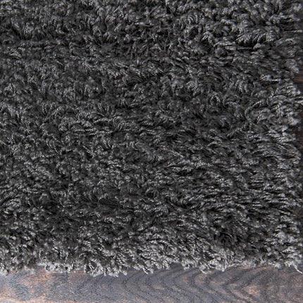 Unique Loom Solo Solid Shag Collection Modern Plush Graphite Gray Rectangle (2' x 3')