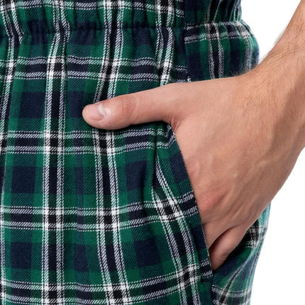 Fruit of The Loom Men's Yarn-dye Woven Flannel Pajama Pant, Green Plaid, Small