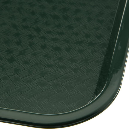 Carlisle FoodService Products Cafe Fast Food Cafeteria Tray with Patterned Surface for Cafeterias, Fast Food, and Dining Room, Plastic, 16.31 x 12.06 x 0.7 Inches, Forest Green, (Pack of 24)
