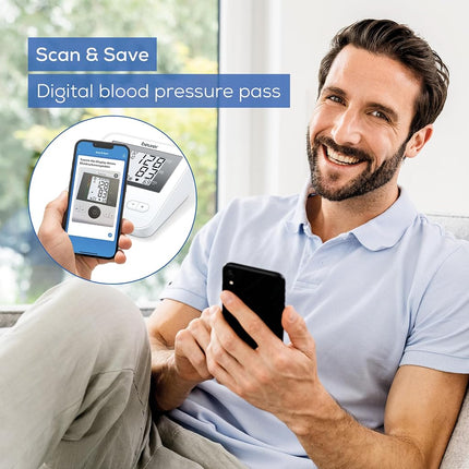 Beurer BM27 Automatic Blood Pressure Monitor, Clinically Validated, Blood Pressure Machine with Arrhythmia Detection & Colour-Coded Risk Indicator according to WHO standards, XL Upper-Arm Cuff