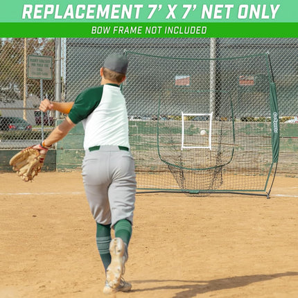GoSports Team Tone Replacement 7 ft x 7 ft Baseball/Softball Net - Compatible with GoSports Brand 7 ft x 7 ft Baseball Net - Frame Not Included - Green