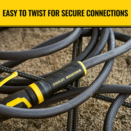 STANLEY BDS918504 Fatmax 50 ft. x 5/8 in. Fabric Hose with Swivel Coupling Watering, Gray, 50'