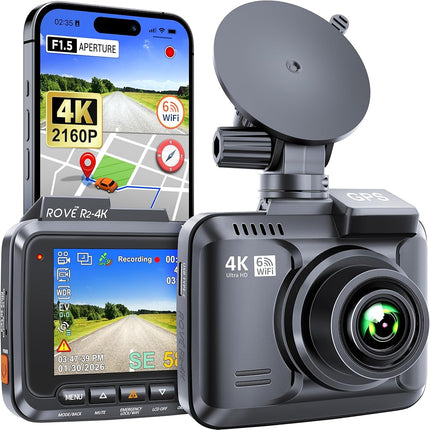 Rove R2-4K Dash Cam Built in WiFi GPS Car Dashboar