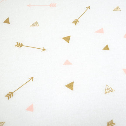 American Baby Company Fitted Crib Sheet, Cotton Jersey, Sparkle Gold and Pink Arrows, Pack of 1