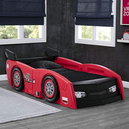 Delta Children Grand Prix Race Car Child and Double Bed, Plastic, Black, 94,49x45,34x21,47 inch (Pack of 1)