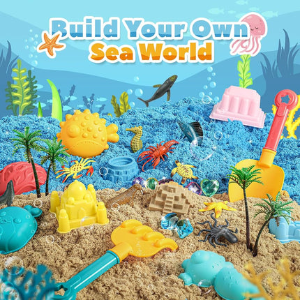 FRUSE Play Sea Sand Art Kit with 1 KG Play Sand and Sea Animal Toy for Kids