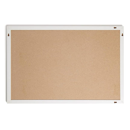 U Brands Farmhouse Linen Bulletin Board with White Frame, Office Supplies, Natural, 20” x 30”