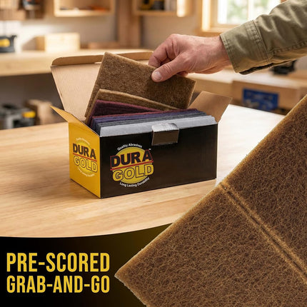Dura-Gold Premium 6" x 9" 10 Scuff Pad Variety Pack, 2 Each Maroon, Gray, Gold, Purple and White - Scuffing, Scouring, Sanding, Cleaning, Blending, Paint Surface Prep Adhesion - Automotive Auto Body