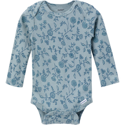 Gerber Unisex Baby Multi-pack Onesies Bodysuits (Short and Long Sleeve), Garden Floral, Newborn