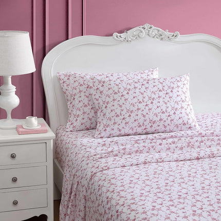 Betsey Johnson - Queen Bed Sheets, Soft & Lightweight Bedding, Fade & Wrinkle Resistant (Floral Toile Pink, Queen)