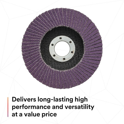 3M Flap Disc 769F, T27, High Performance Abrasive, Ceramic Precision-Shaped Grain, 40+, 4 1/2 in x 7/8 in 10 Count(Pack of 1)