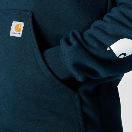Carhartt Men's Loose Fit Midweight Logo Sleeve Graphic Sweatshirt, New Navy, M