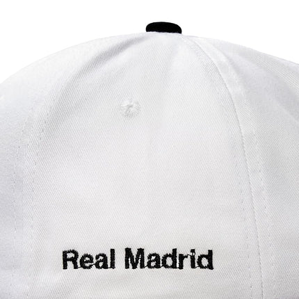 Icon Sports Officially Licensed Real Madrid Adjustable Dad Cap – White & Black Cotton Hat with Buckle for Men & Women