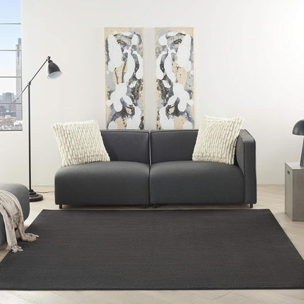 Nourison Essentials Alfombra Cuadrada para Interiores/Exteriores Azul Marino de 2.13 m, Fácil Limpieza, No Suelta Pelo, Dormitorio, Sala de Estar, Comedor, Jardín, Terraza, Patio (2.13 Cuadrados)