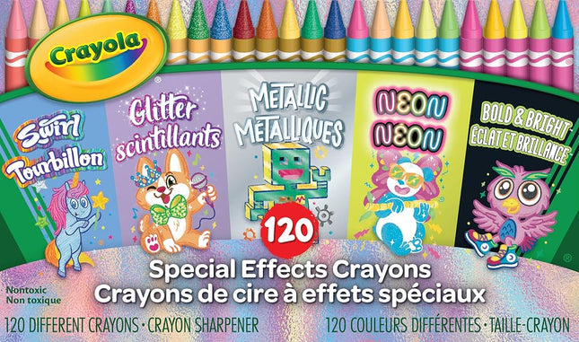 CRAYOLA Crayons in Specialty Colors (120ct), Art Supplies for Kids, Gifts for Boys & Girls [Amazon Exclusive]