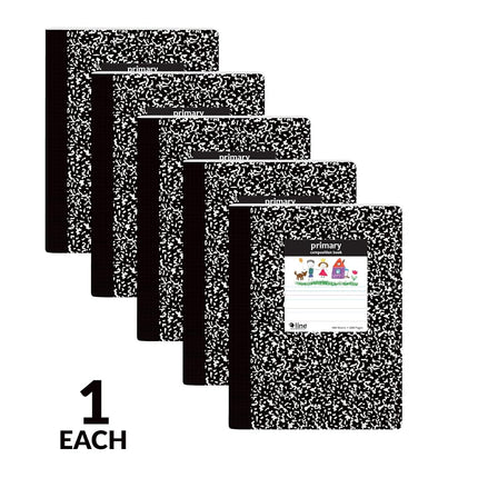 C-Line Composition Notebook, Primary Ruled, Black Marble