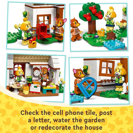 LEGO Animal Crossing Isabelle’s House Visit Set, Building Toy for 6+ Year Old Girls & Boys, Features 2 Character Minifigures from the Video Games incl. Fauna, Creative Kids' Toy for Gaming Fans 77049