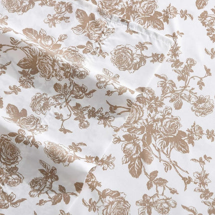 Betsey Johnson - King Bed Sheets, Soft & Lightweight Bedding, Fade & Wrinkle Resistant (Garden Toile Brown, King)