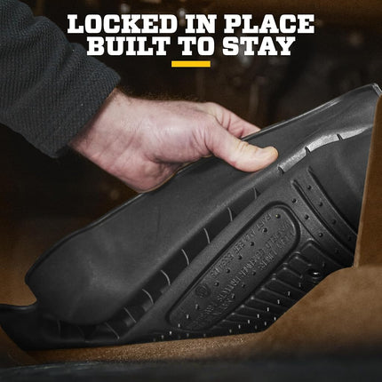 Husky Liners X-act Contour Floor Mats | Fits 2014-2018 Chevrolet Silverado & GMC Sierra 1500; 2015-2019 Silverado/Sierra 2500/3500 Crew Cab (Full Coverage) | 2nd Row, 1-pc Black - 53901