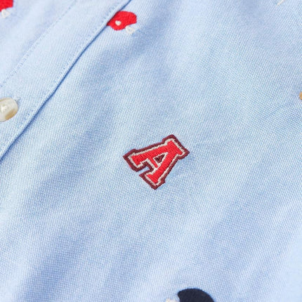 Gymboree,and Toddler Short Sleeve Button Up Shirts,Blue Varsity,18-24 Months, Varsity, 18-24 Months