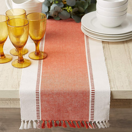 DII Woven Table Runner, Cotton, Burnt Orange, 13x72\