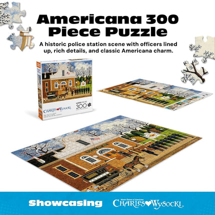 Buffalo Games – Roll Call with a Bang - Charles Wysocki - 300 Oversized Piece Jigsaw Puzzle  Larger Shapes - Great for Adults, Seniors, Family, Kids, Easy to Grip