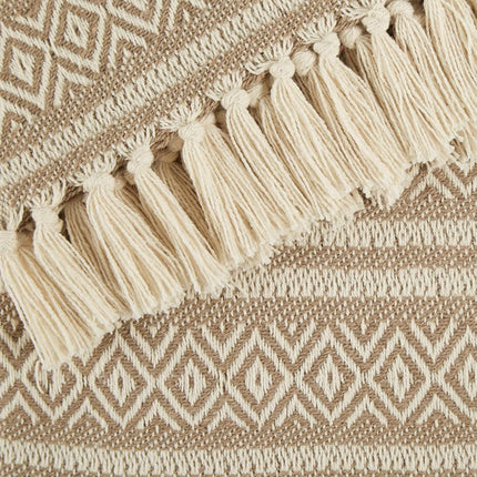DII Rustic Farmhouse Cotton Adobe Stripe Blanket Throw with Fringe for Chair, Couch, Picnic, Camping, Beach, & Everyday Use, 50 x 60