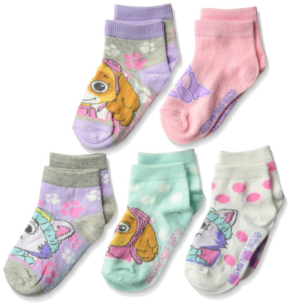 Paw Patrol Girls 5 Pack Shorty Socks, Pastel Big F