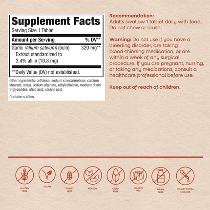 Nature's Way Garlinase, 100 Enteric-coated Tablets (Formerly Enzymatic Therapy) (Packaging May Vary)