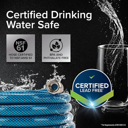 Camco TastePURE 10-Foot Premium Camper/RV Drinking Water Hose - Features a Heavy-Duty No-Kink Design with Strain Relief Ends & 5/8-Inch Inside Diameter - NSF Drinking Water Safe Certified (22823)