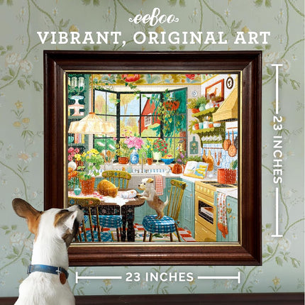 eeBoo PZT116 Kitchen in Spring Jigsaw Puzzle for Adults, 1000 Piece Recycled Cardboard and Vegetable Ink